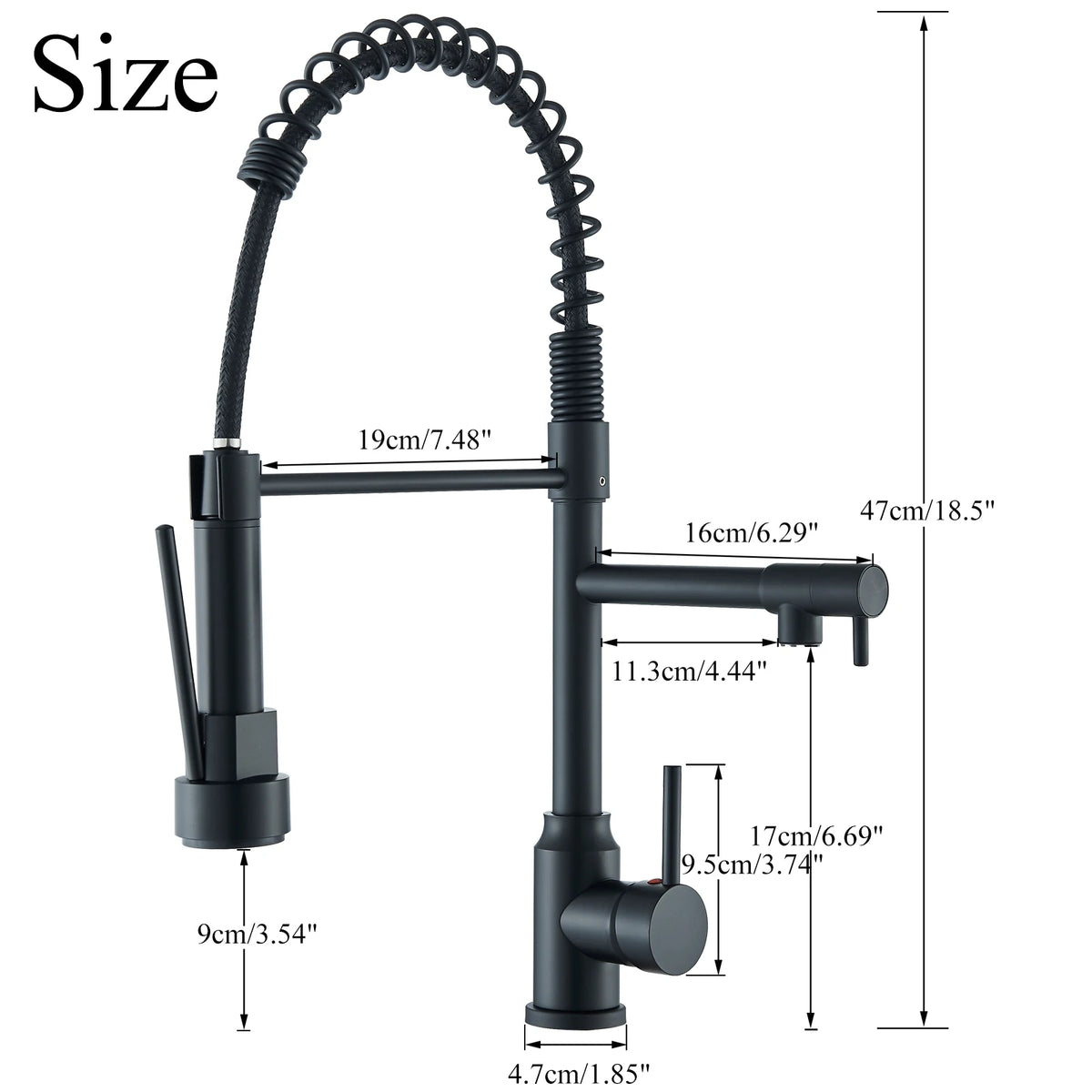 Rozin 360 Swivel Pull Down Kitchen Faucet With Dual Spout