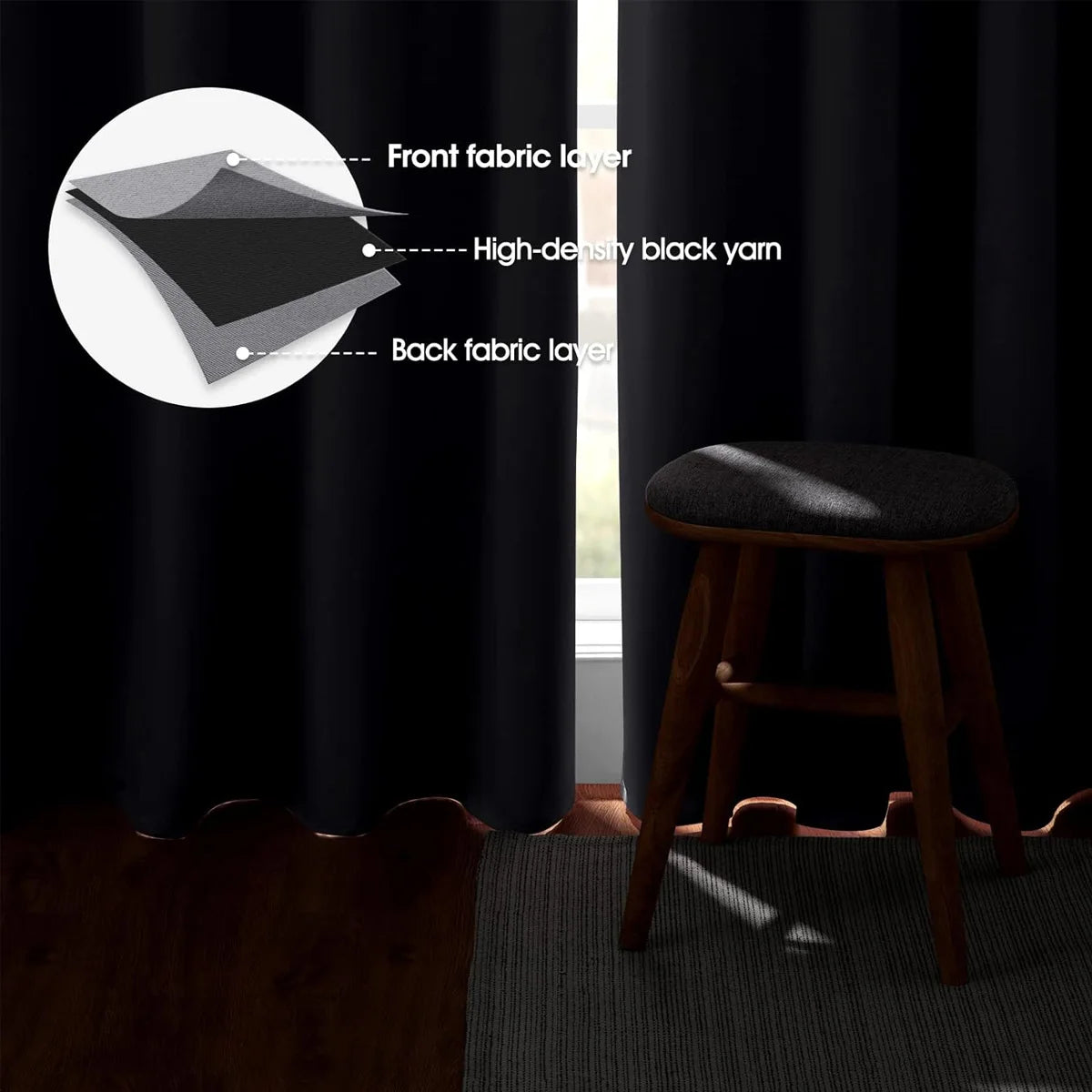Premium Blackout Curtains With Grommet Design For Heavy Shading
