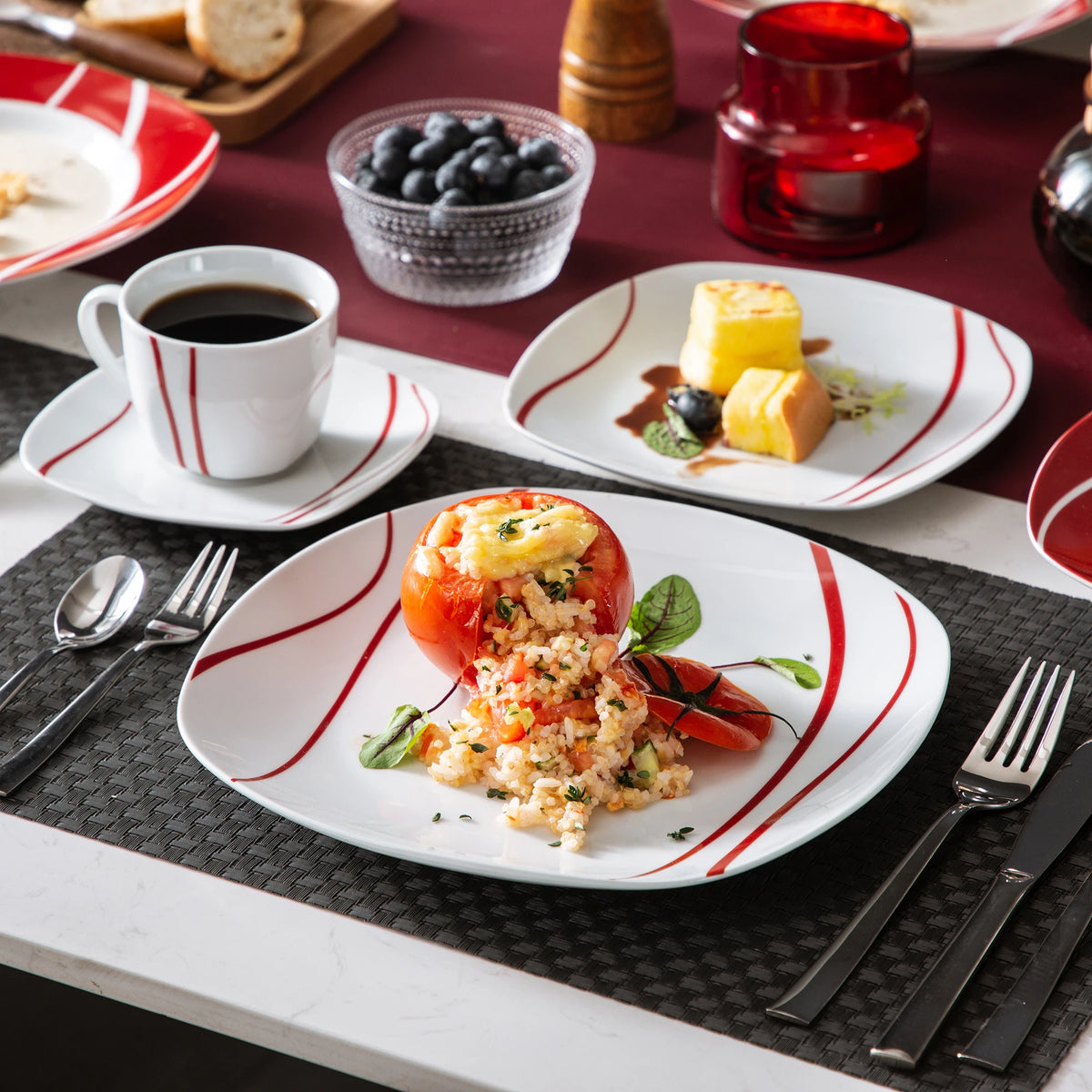 Malacasa Felisa Porcelain Dinnerware Set For Home Dining